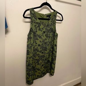 Green Paisley Dress with Zipper S